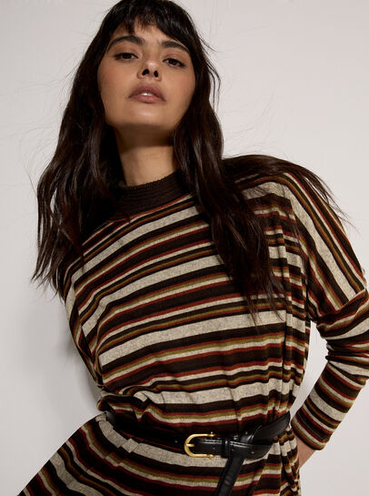 Engineered Stripe Batwing Jersey Top