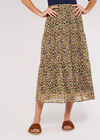 Pansy Ditsy Tiered Skirt, Green, large