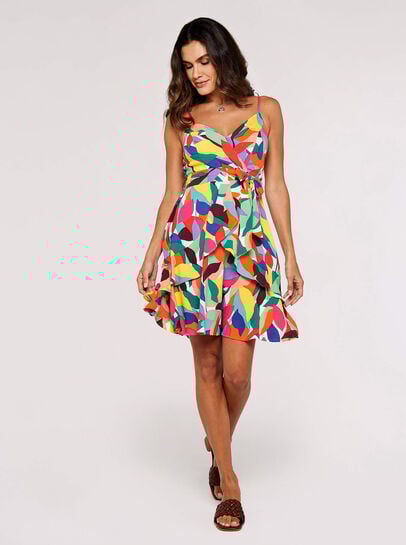 Colourblock Leaf Mini Dress