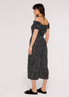 Dots Smocked Bardot Jumpsuit, Black, large