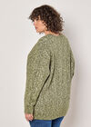 Curve Cable Knit Flecked Jumper, Khaki, large