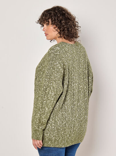 Curve Cable Knit Flecked Jumper