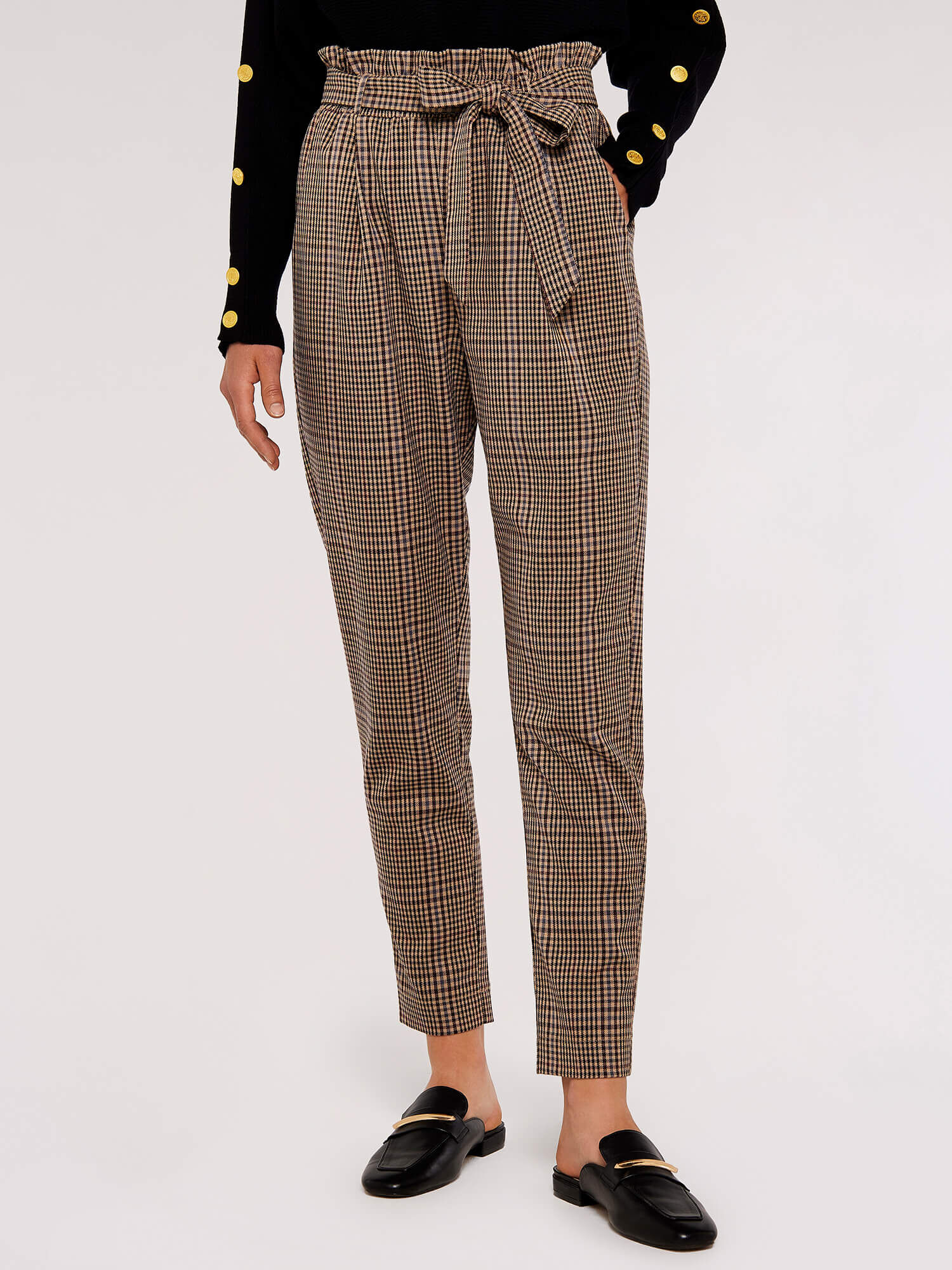 Checked Trouser Apricot Clothing