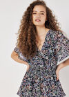 Ditsy Floral Chiffon Mini Dress, Navy, large