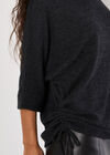 Soft Touch Drawstring Batwing Top, Grey, large