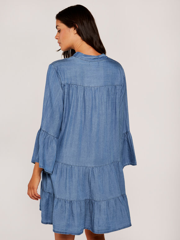 Light Denim Babydoll Dress, Blue, large