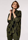 Paintstroke Wrap Tunic, Khaki, large