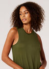 Jersey Modal Midi Dress, Khaki, large