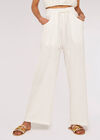 Linen Wide Leg Trousers, Cream, large