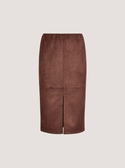 Split Front Suede Pencil Skirt
