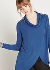 Shoulder Wrap Over Cardigan, Navy, large