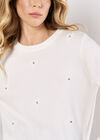 Diamante Daisy Jumper, White, large