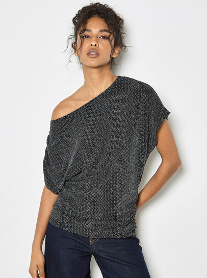 One-Shoulder Asymmetric Sparkle Top