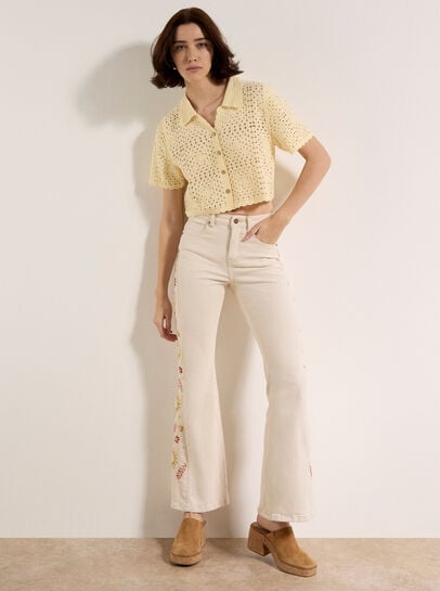 Lulu Floral Embroidered Flare Jeans