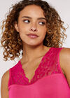 Lace Neck Cami Top, Fuchsia, large