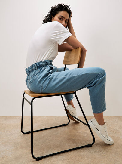 Freya Paper Bag Waist Slim Fit Jeans