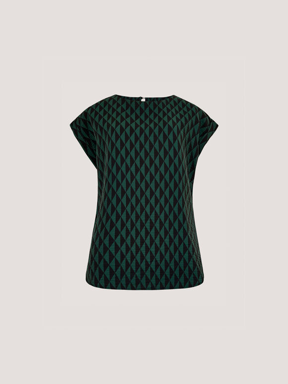 Geo Triangles Woven T-Shirt, Green, large
