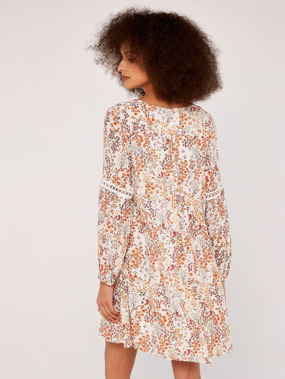 Floral Crochet Dress, Cream, large