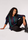Curve Soft Touch Stripe Top, Black, large