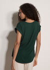 Asymmetric Wrap Jersey T-Shirt, Green, large