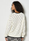 Pointelle Knit Blanket Stitch Jumper, White, large