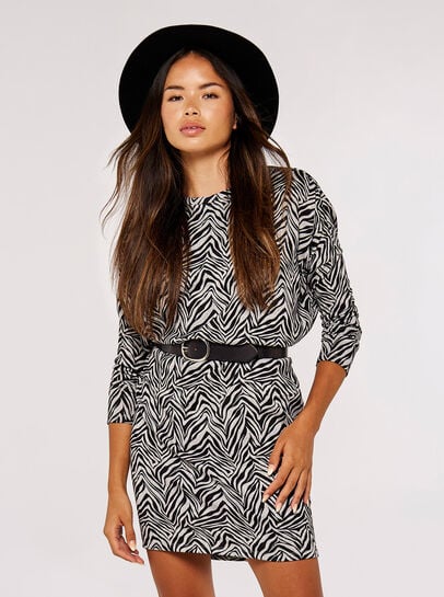 Zebra Cocoon Mini Dress