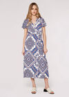 Scarf Print Midaxi Dress, Blue, large