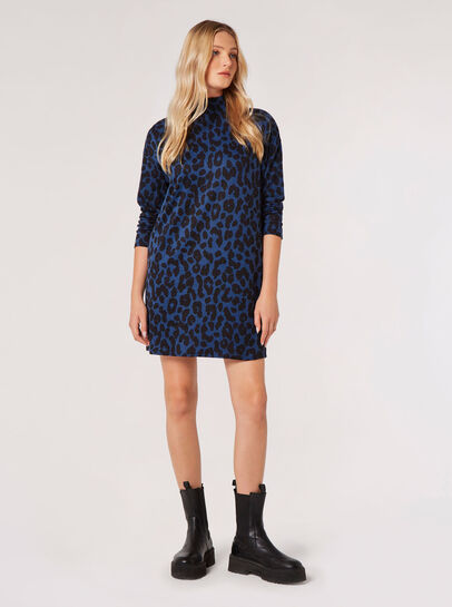 Cheetah Mock Neck Mini Dress