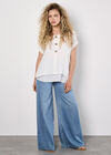 Coconut Button Layered Top, Cream, large