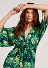 Tropical Leaf Knot Dress, Navy, large