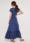 Floral Maxi Dress with Lace Detail, Blue, large