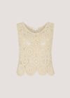 Crochet Circles Cotton Crop Top, Stone, large