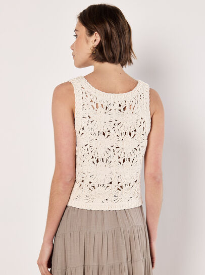 Floral Crochet Tie Front Waistcoat
