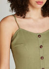 Button Down Cami Dress, Khaki, large