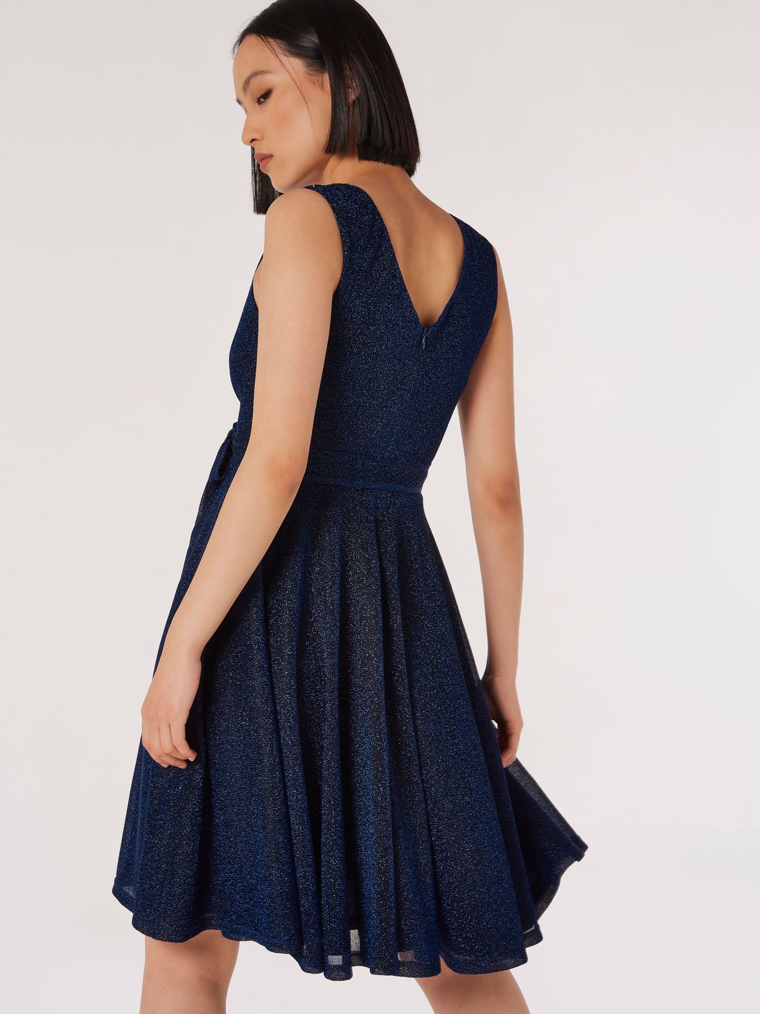 Navy and white skater dress sales