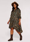Curve Paisley Mini Dress, Green, large