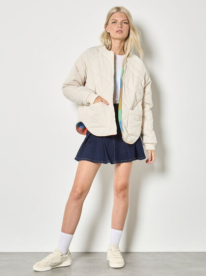 Reversible Check Fleece Quilted Jacket