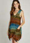 Orange Mesh Wooden Tunic, Orange, large