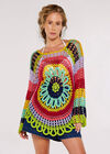Crochet Bell Sleeve Top, Assorted, large