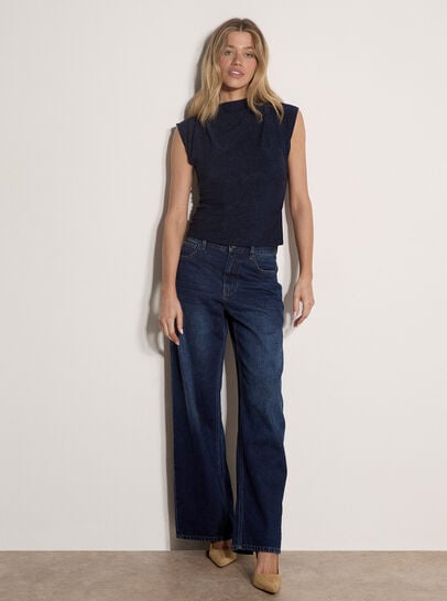 Ruched Shimmer Top