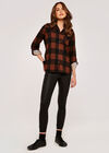 Gingham Fleece Lined Shirt, Rust, large