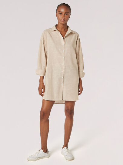 Lightweight Oversized Shirt Mini Dress