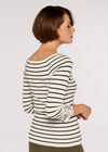  Stripe Ribbed Jumper, White, large