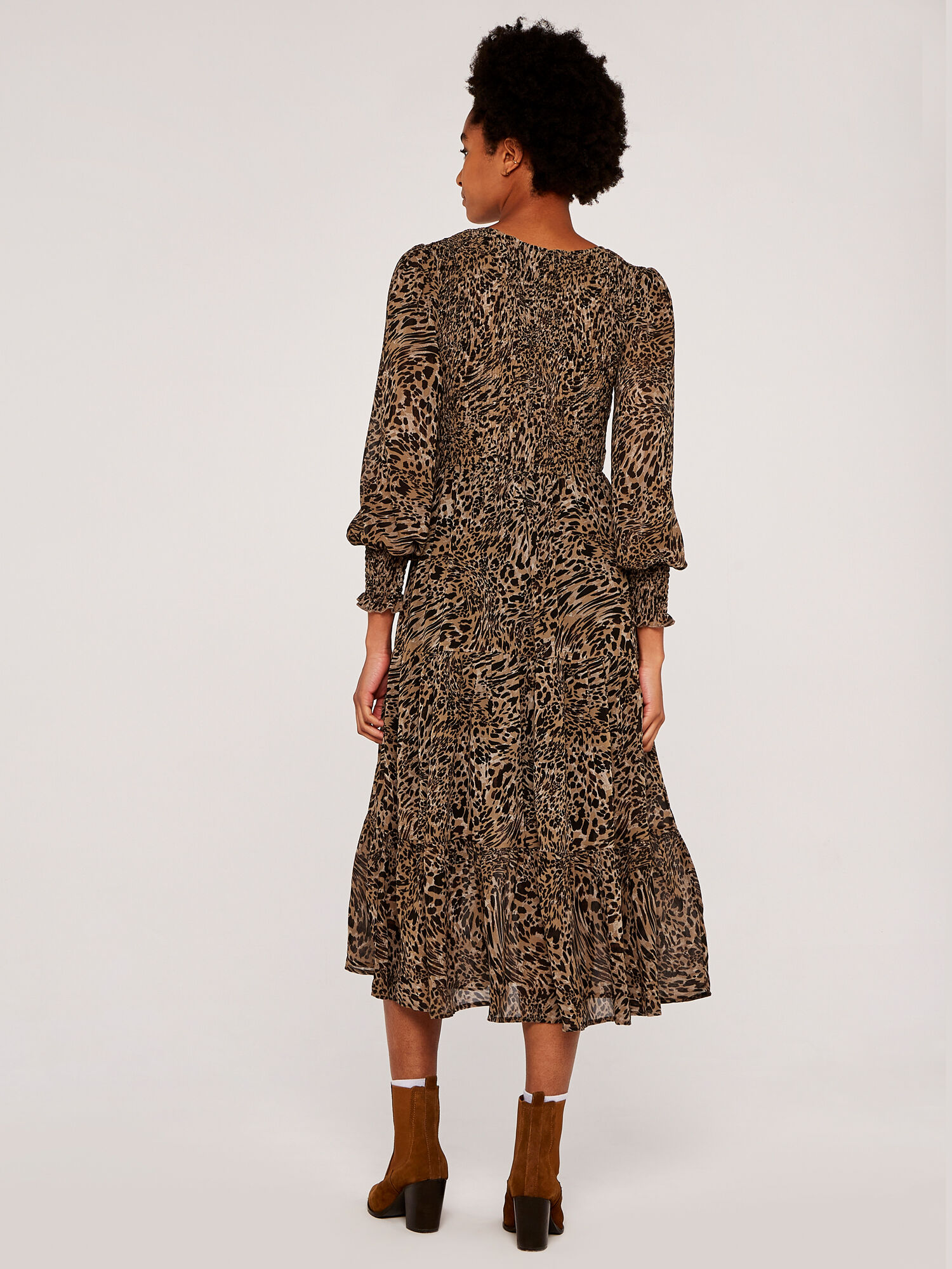 Leopard Print Midi Dress