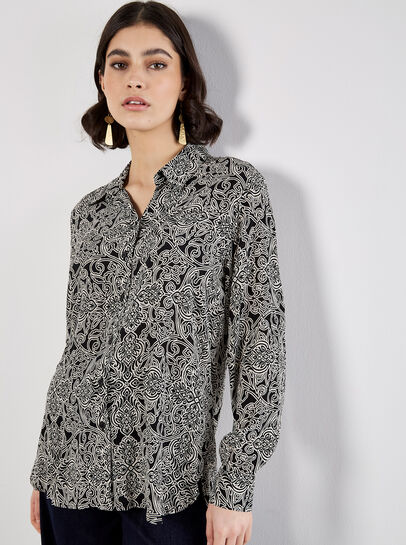 Art Deco Paisley Print Shirt