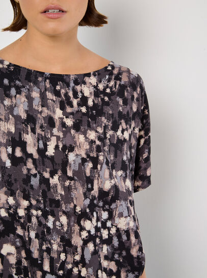 Abstract Brushstroke Woven Top