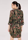 Brushstroke Print Mini Dress , Khaki, large