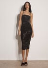 Rhinestone Studded Midi Dress, Black, large