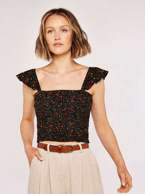 Ditsy Shirred Top & Skirt, , large