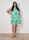 Tropical Leaf Layered Dress, Cream, large